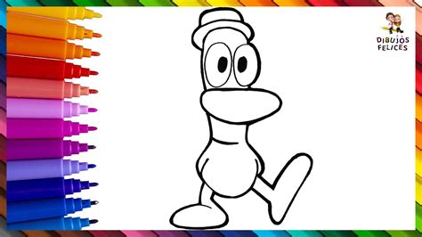 Dibuja Y Colorea A Pato De Pocoyó 🐤💛👶 Dibujos Para Niños Youtube