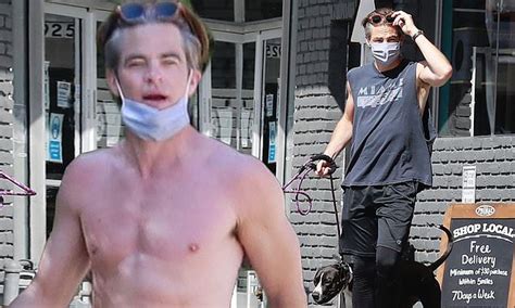 Shirtless Chris Pine Showcases Six Pack Abs And Bulging Biceps While