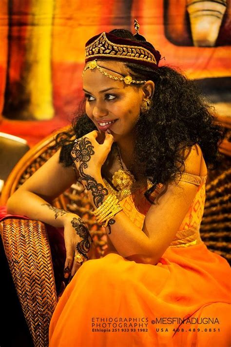 Orange Habesha Kemis Ethiopian Women African Wedding African Culture