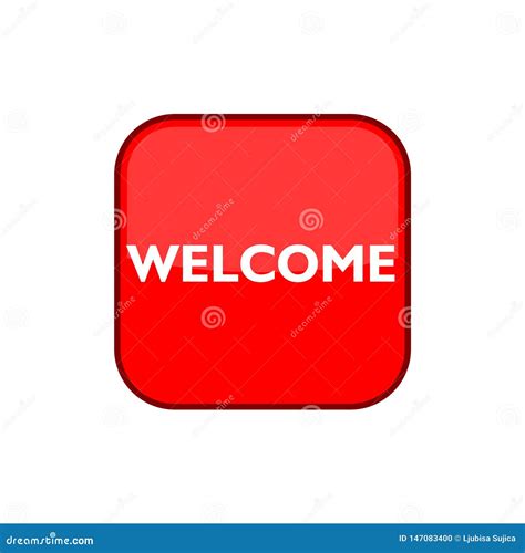 Simple Red Welcome Sign Stock Illustration Illustration Of Hello