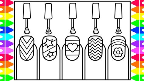 Best nail salon coloring pages spa themed. How to Draw Nail Art for Kids 💅💜💚💖Nail Art Drawing and ...