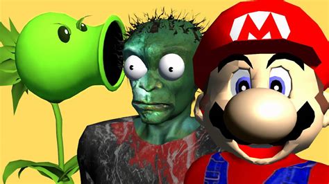 Mario Bros Vs Plants Vs Zombies ♫ 3d Animated Game Mashup