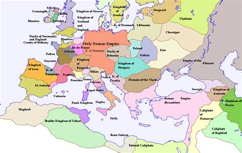 A Map Of Europe In 1200 Europe Map Historical Maps Me