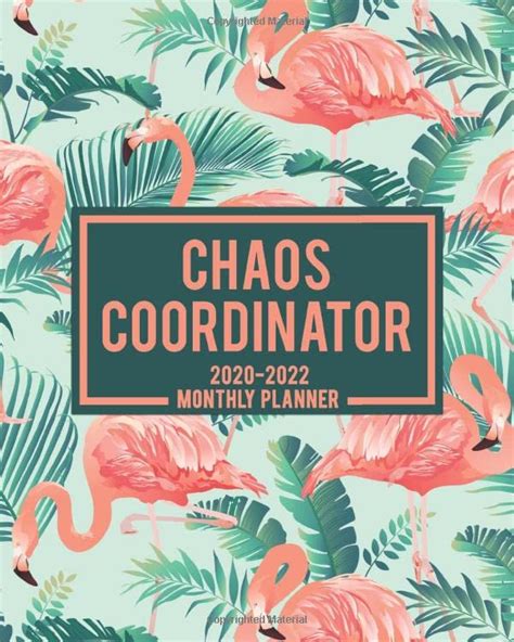 Chaos Coordinator 2020 2022 Monthly Planner Tropical Floral 3 Year Organizer And Agenda With