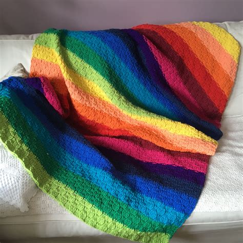 Rainbow Blanket I Knitted It With Schachenmayrs Boston Yarn Its