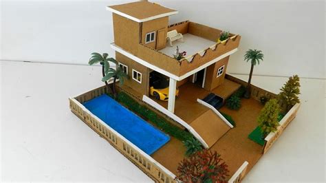 How To Build A Beautiful Cardboard Mansion House With Swimming Pool