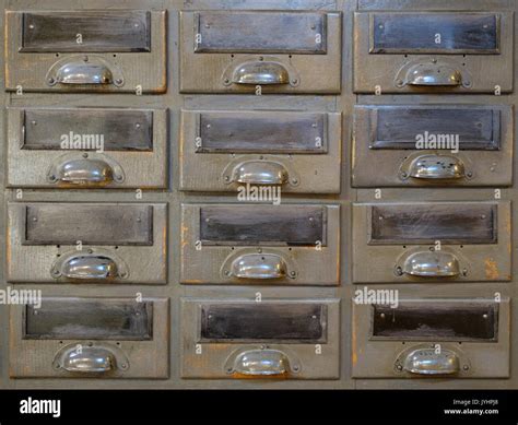 Old Library Drawer Closeup Vintage Cabinet Stock Photo Alamy