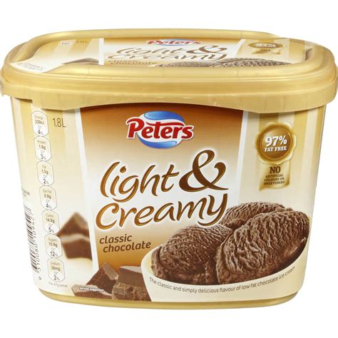 Peters Light And Creamy Classic Chocolate Ice Cream 18l Woolworths