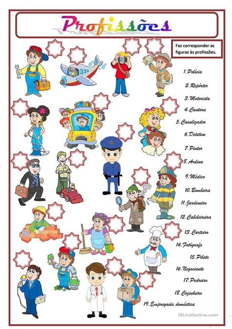 PROFISSÕES Português Ple Apostilas Kindergarten worksheets Learn