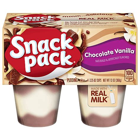 Snack Pack Pudding Chocolate Vanilla 4 Ea Jello Y Pudín Selectos