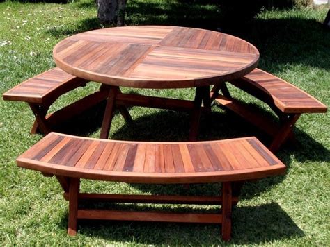 Buy wooden garden dining sets online! Garden and Patio, Outdoor Round Wooden Picnic Tables With ...