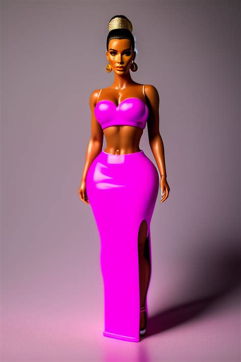 Lexica Kim Kardashian Barbie Doll Plastic Smooth Tight Abs Hot Pink Outfit Product