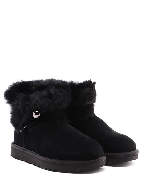 Ankle Boots Ugg Black Classic Fluff Pin Mini Ankle Boots 1105609black