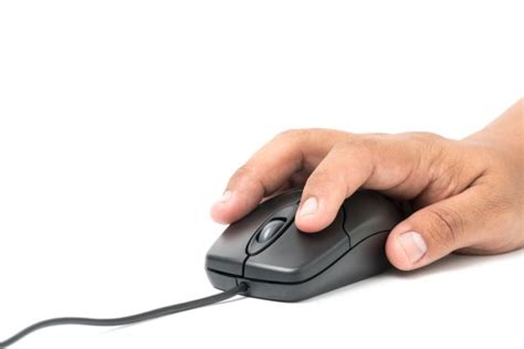 Male hand holding computer mouse laptop stock photo (edit now) 158080031. Mouse click Stock Photos, Royalty Free Mouse click Images ...