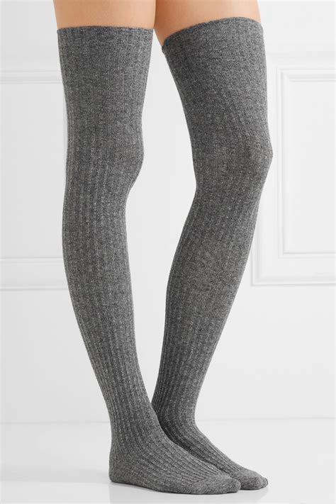 Baserange Over Knee Socks In Gray Lyst