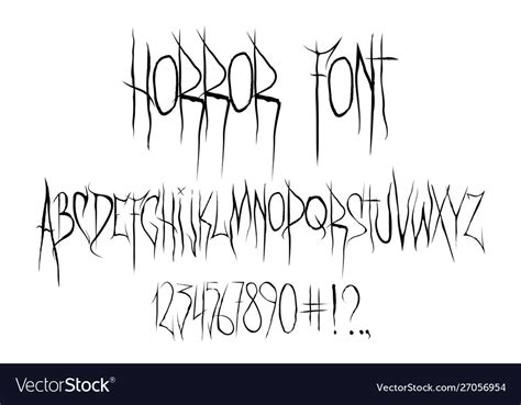 Horror Font Alphabet Royalty Free Vector Image