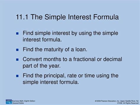 PPT - 11.1 The Simple Interest Formula PowerPoint Presentation - ID:444269