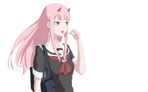 Darling In The Franxx Zero Two Tasting Lollipop With White