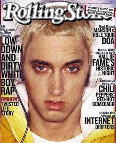 Eminem doing what he did in the 90's bein all crazy on mtv and stuff its pretty funny lol. RS811: Eminem | 1999 Rolling Stone Covers | Rolling Stone