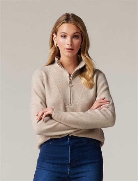 Candice Half Zip Neck Knit Sweater Women S Fashion Ever New