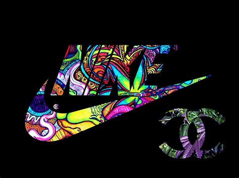 See more ideas about nike wallpaper, nike, nike art. multicolored Nike logo and Chanel wallpaper #Nike # ...