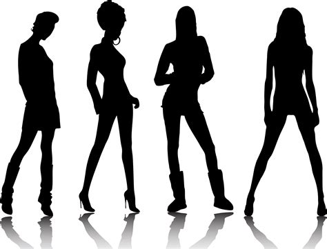 Long Legged Beautiful Models Silhouettes With Different Fashion Styles