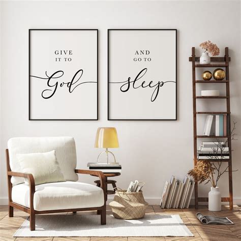 Give It To God And Go To Sleep Set Of 2 Wall Art Prints Etsy In 2021
