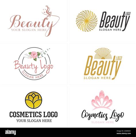 Beauty Cosmetics Women Leaf Flower Nature Logo Design Stock Vector
