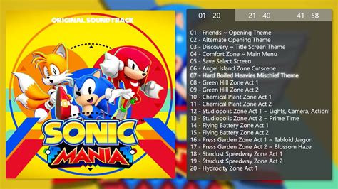 Sonic Mania Original Soundtrack Youtube