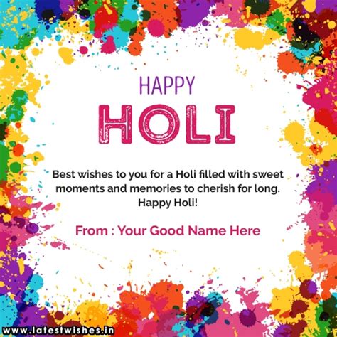 Write Name On Happy Holi Wishes In English