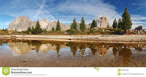 Mountain Lake Reflection Lago Limedes Italy Alps Stock