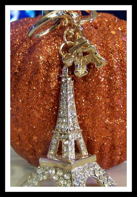 Sale Wonderful Swarovski Crystal Gold Plated Eiffel Tower Keychain