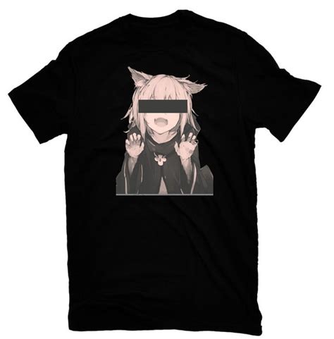 anime girl shirt censored mens womens shirt black by tomasthing