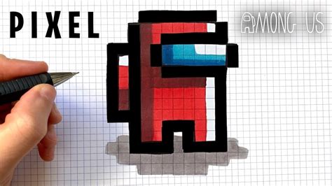 How To Draw Among Us Pixel Art Game Character Youtube