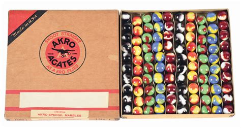 Lot Detail Akro Agate No 1 100 Count Assorted Special Marbles Box Set