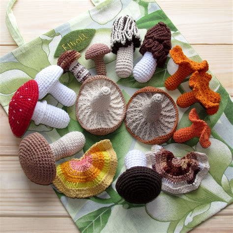 Small Mushroom 1pc Realistic Crochet Amigurumi Fungi Etsy