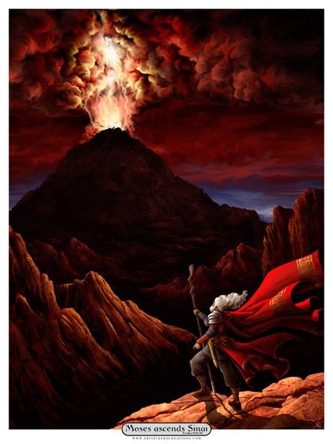 Moses Ascends Sinai Biblical Art Spiritual Pictures Biblical