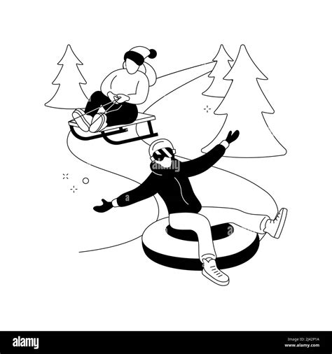 Winter Outdoor Fun Abstract Concept Vector Illustration Winter
