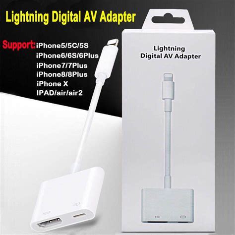 Lighting To HDMI HDTV TV Digital Cable Adapter For IPad AppleIPhone S S Lightning