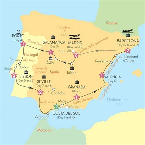 Map Of Trip Route Spain Travel Portugal Travel Guide Spain Tour
