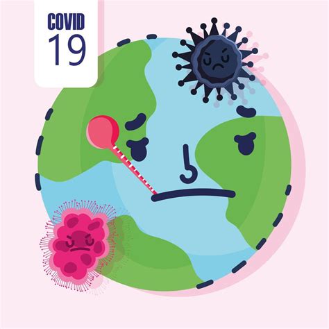 Covid 19 Pandemic With Sick Planet Earth 1233401 Vector Art At Vecteezy