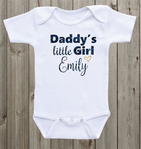Daddys Little Girl Baby Onesie Custom Onesie Glitter Etsy