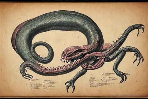 Vintage Detailed Colored Sketch Of Ouroboros Stable Diffusion Openart