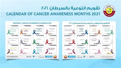 Cancer Awareness Calendar 2021 Marhaba Qatar