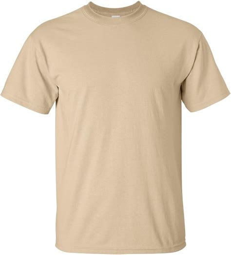 Gildan Mens Ultra Cotton Cotton T Shirt Tan Amazon Com