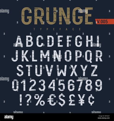 Grunge Textured Font Rough Alphabet With Cracks And Scratches Latin