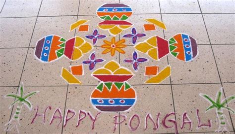 The kolam is 15 to 1 straight dots (ner pulli). Kolangal: Pongal Celebration