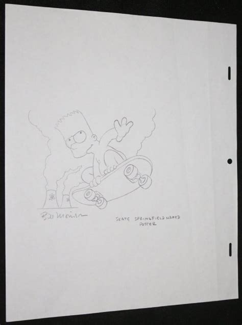 The Simpsons Bart Simpson Naked Skateboarding Poster Art By Bill Morrison Comic Collectibles