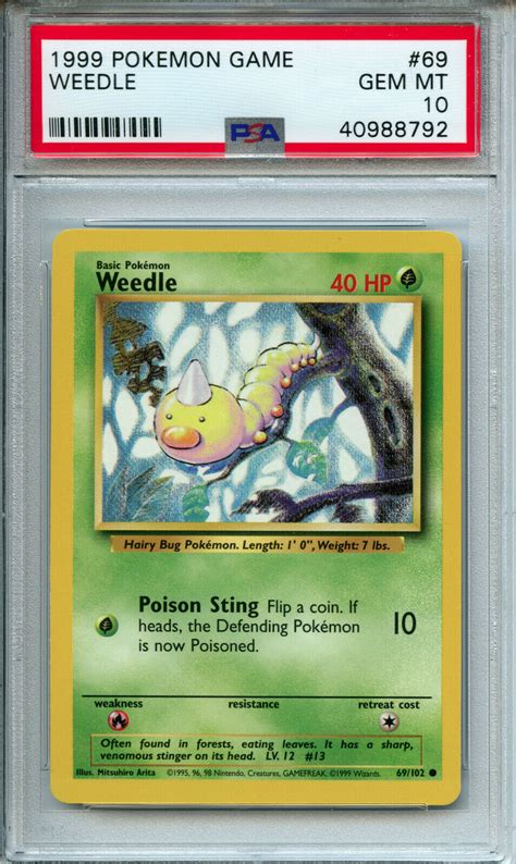 1999 Wizards 69102 Trading Card Original Weedle 13 Pokemon