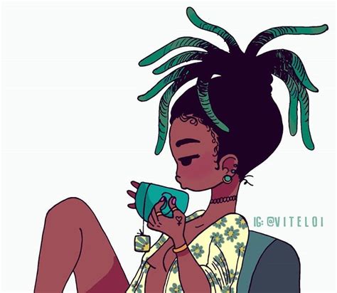 camomila 🍃 girls cartoon art black girl art drawings of black girls